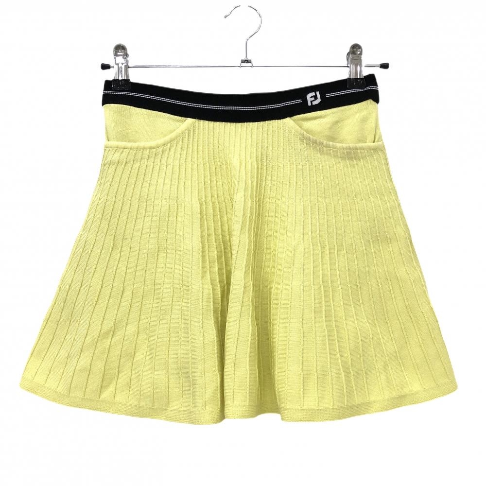 フットジョイ スカート イエロー×黒 ボールケース付 韓国モデル レディース M ゴルフウェア FootJoy