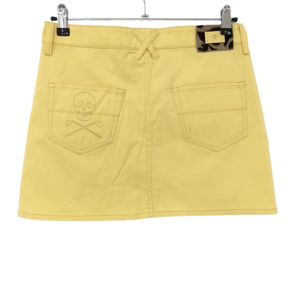 マークアンドロナ スカート イエロー スカル刺しゅう レディース M