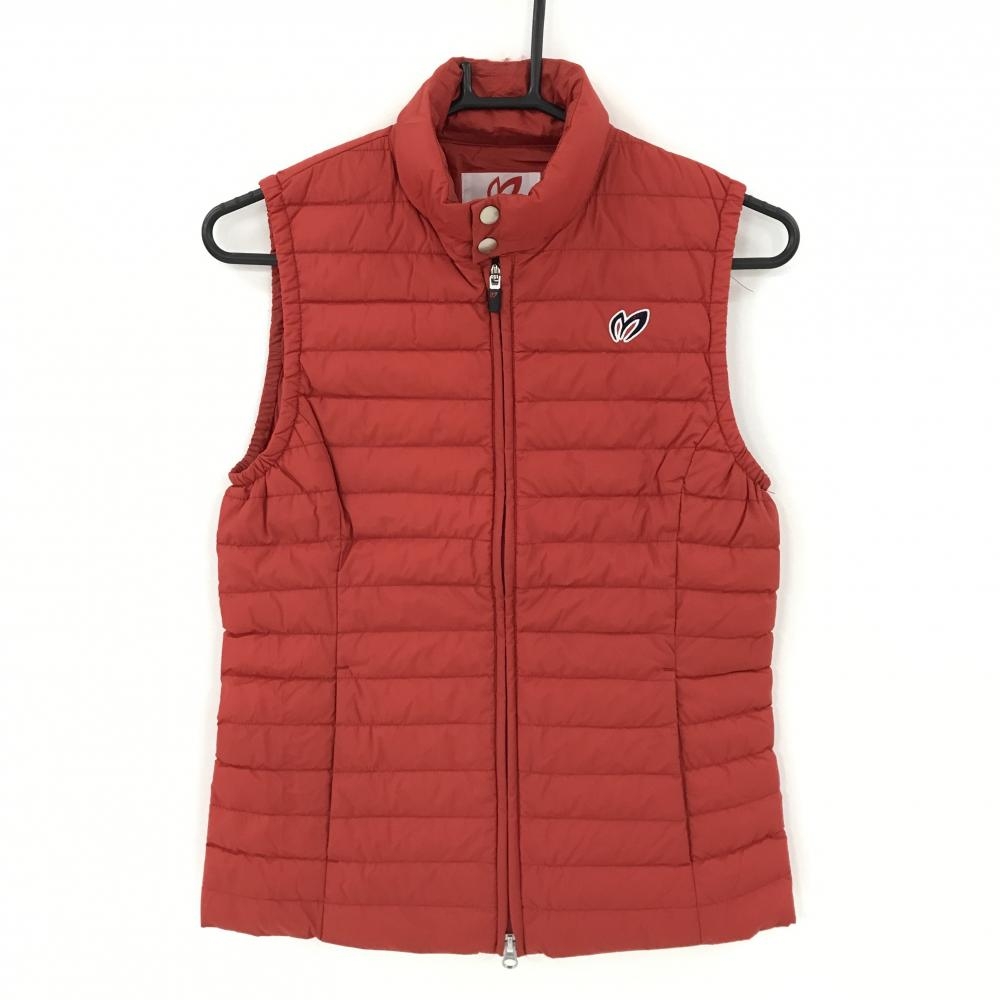 マスターバニー ダウンベスト レッド ロゴネイビー ダウン90％ レディース 1(M) ゴルフウェア MASTER BUNNY EDITION