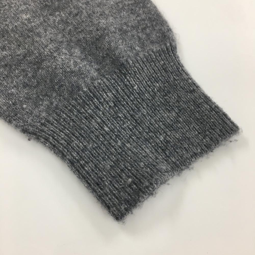 マスターバニー セーター グレー×ネイビー フロント英字 カシミヤ100