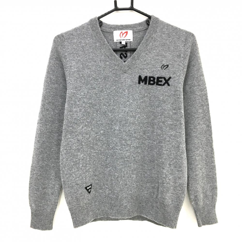 超美品】マスターバニー セーター グレー 背面ロゴライン カシミヤ混