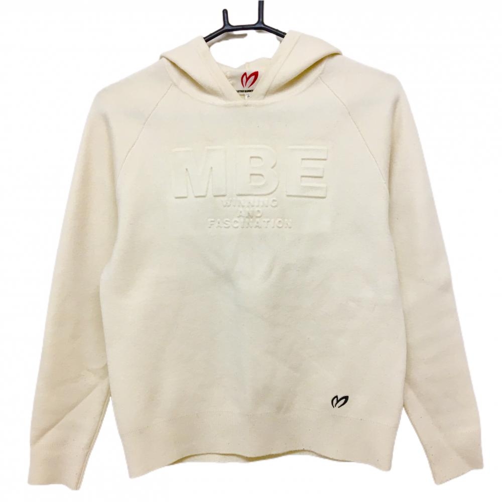 マスターバニー ニットパーカー アイボリー ウール混 セーター エンボスロゴ レディース 0(S) ゴルフウェア MASTER BUNNY EDITION