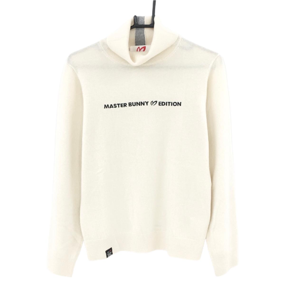 【美品】マスターバニー タートルネックセーター アイボリー カシミヤ100% レディース 2(L) ゴルフウェア MASTER BUNNY EDITION