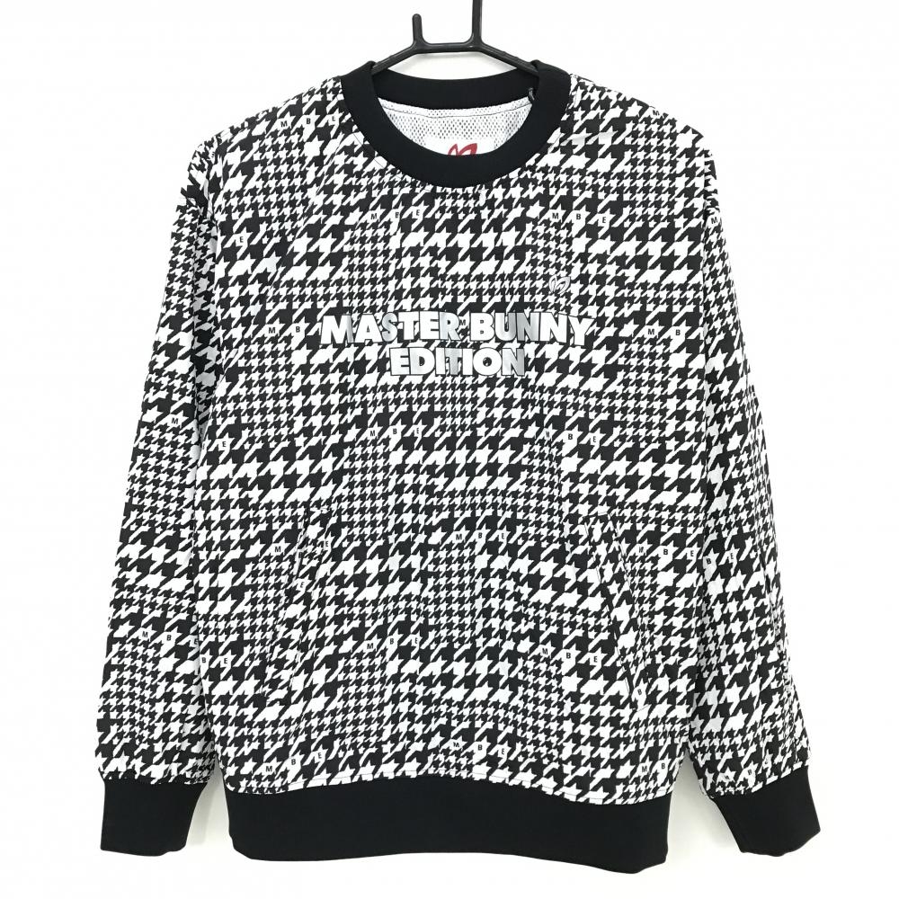 マスターバニー　総柄シャツ　千鳥柄　刺繍ロゴ　長袖　ゴルフ　ウール　日本製　XL MASTER BUNNY EDITION（マスターバニーエディション） MASTER BUNNY