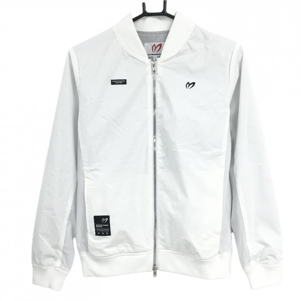 【美品】マスターバニー ブルゾン 白 ナイロン混 蓄熱裏地  レディース 1(M) ゴルフウェア MASTER BUNNY EDITION