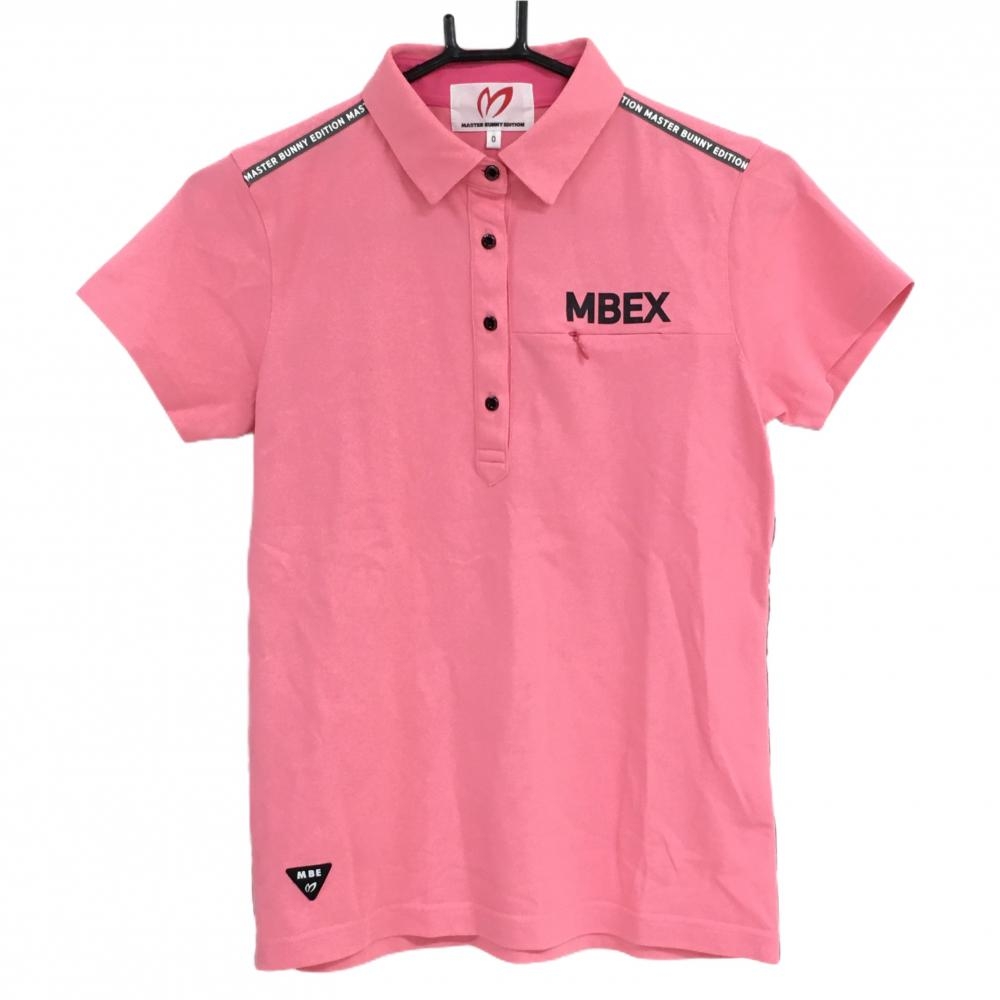 超美品】マスターバニー 半袖ポロシャツ ピンク×黒 サイドロゴライン