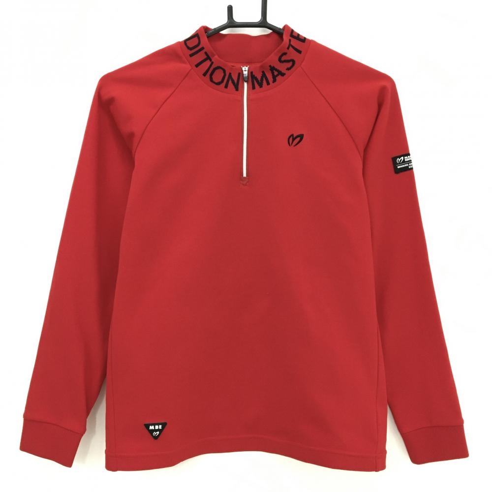 マスターバニー 長袖ハイネックシャツ レッド ハーフジップ ネックロゴ レディース 0(S) ゴルフウェア MASTER BUNNY EDITION
