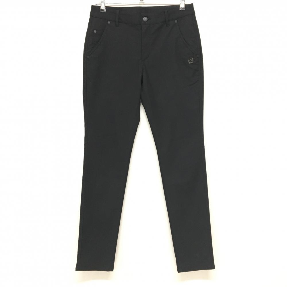 【超美品】マスターバニー パンツ 黒系 ポケット下ロゴ ストレッチ  レディース 2(L) ゴルフウェア 2023年モデル MASTER BUNNY EDITION