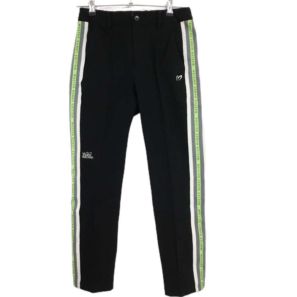 マスターバニー パンツ 黒×白 サイドライン 非売品 レディース 1(M) ゴルフウェア MASTER BUNNY EDITION