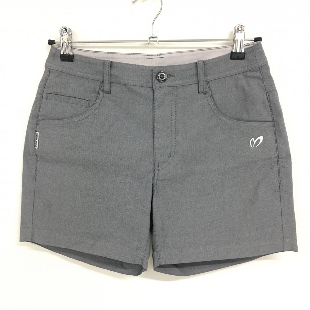 【超美品】マスターバニー ショートパンツ グレー ヘリンボーン ロゴ刺しゅう レディース 0(S) ゴルフウェア MASTER BUNNY EDITION