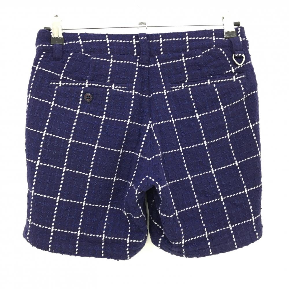 マスターバニー ショートパンツ ネイビー×白 格子チェック 裏地付