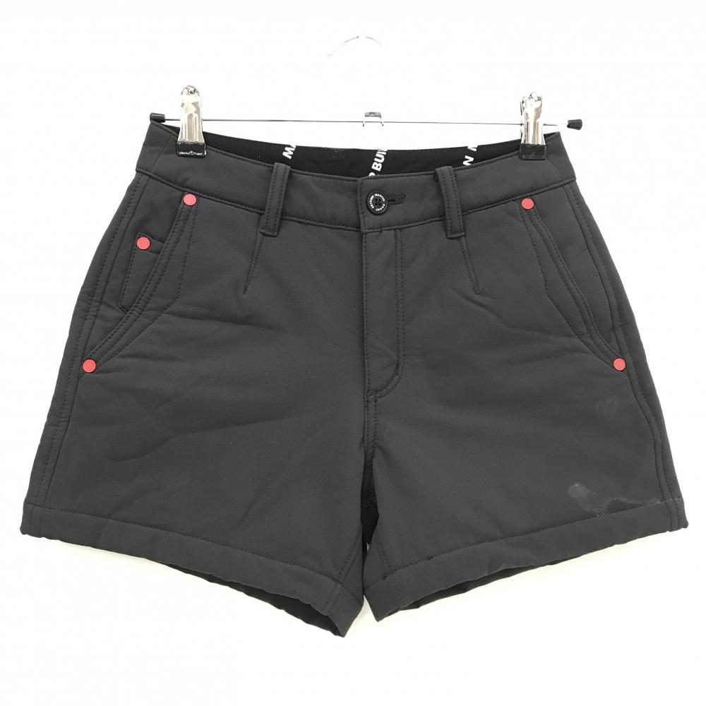 マスターバニー ショートパンツ 黒 裏起毛 ロゴプリント レディース 0(Ｓ) ゴルフウェア MASTER BUNNY EDITION