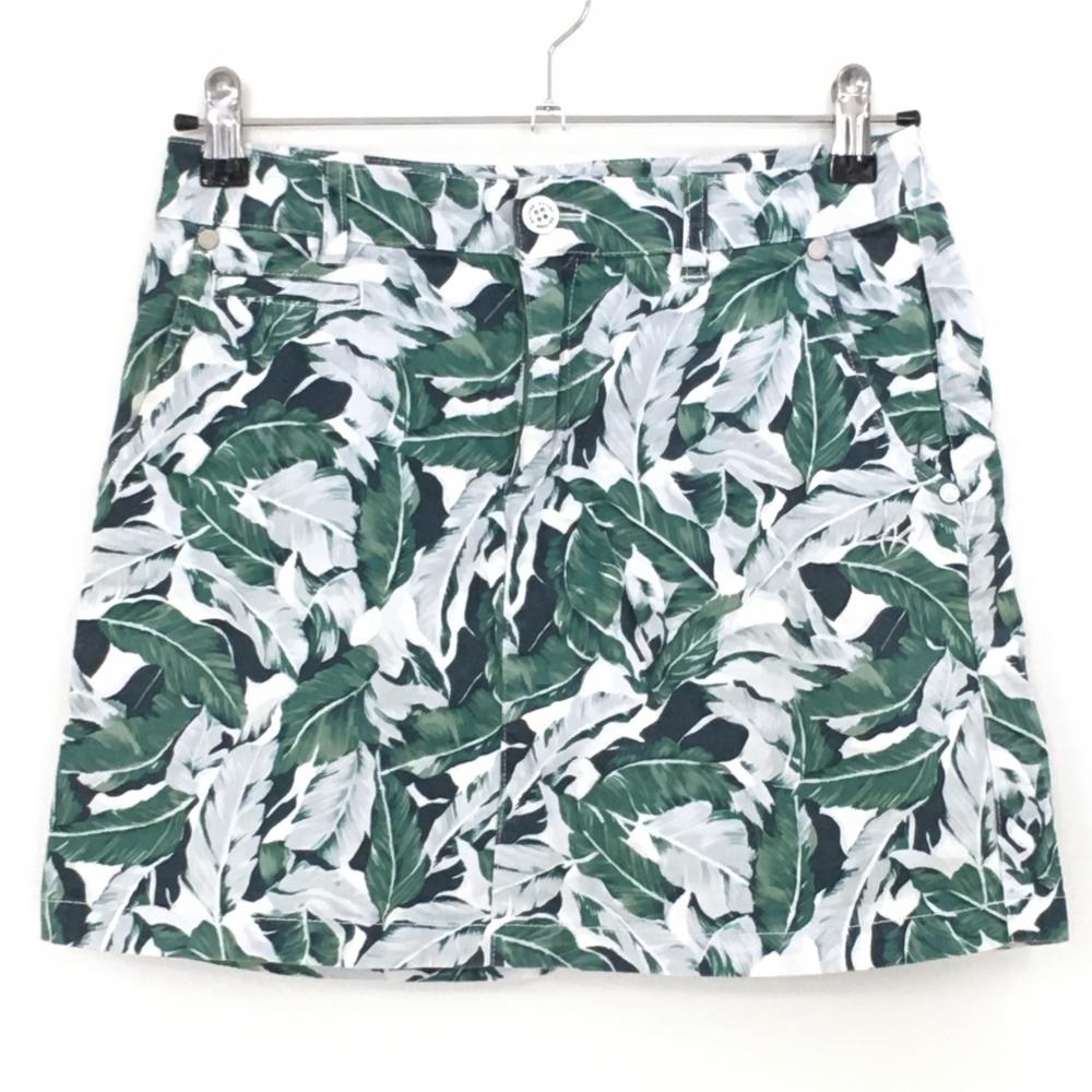 マスターバニー スカート グリーン×白 リーフ柄 レディース 1(M