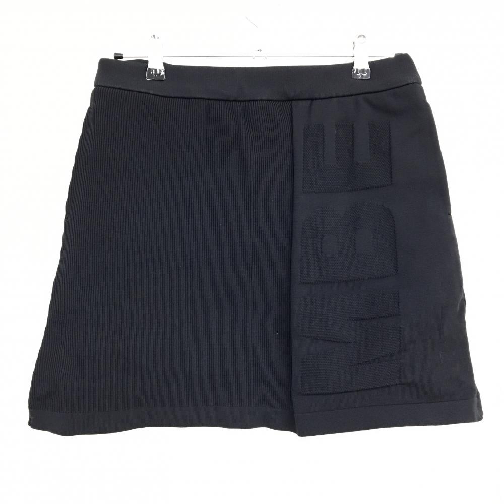 【超美品】マスターバニー ニットスカート 黒 ビッグロゴ 裏地付 レディース L ゴルフウェア MASTER BUNNY EDITION