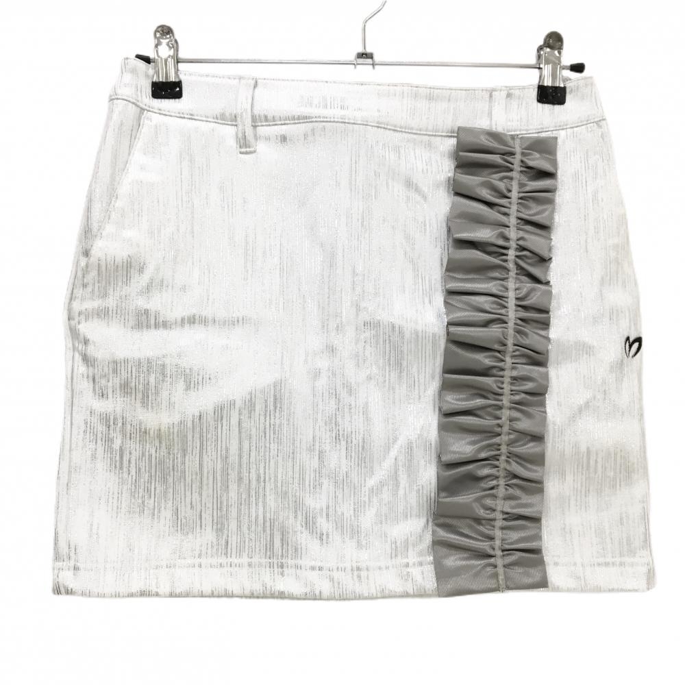 マスターバニー スカート 白×シルバー ストライプ調  レディース 1(M) ゴルフウェア 2024年モデル MASTER BUNNY EDITION