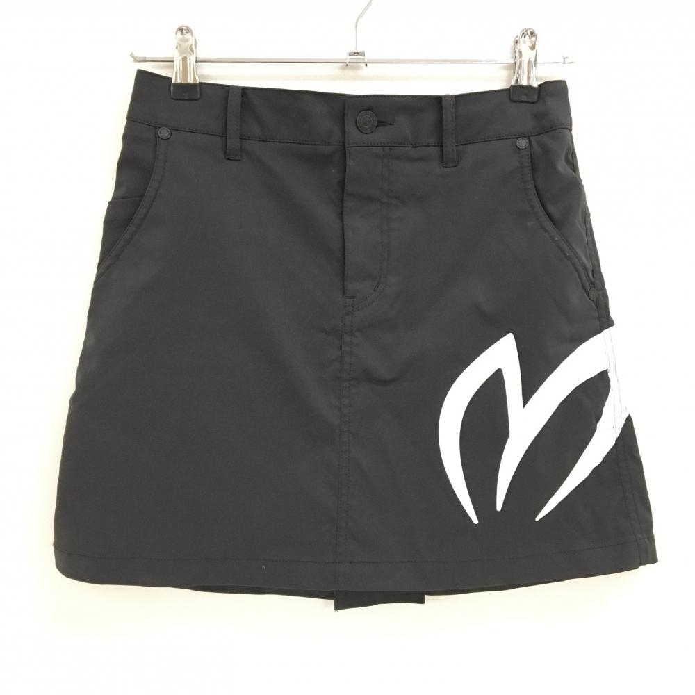 マスターバニー スカート ダークグレー×白　ストレッチ ロゴ レディース 00(XS) ゴルフウェア MASTER BUNNY EDITION