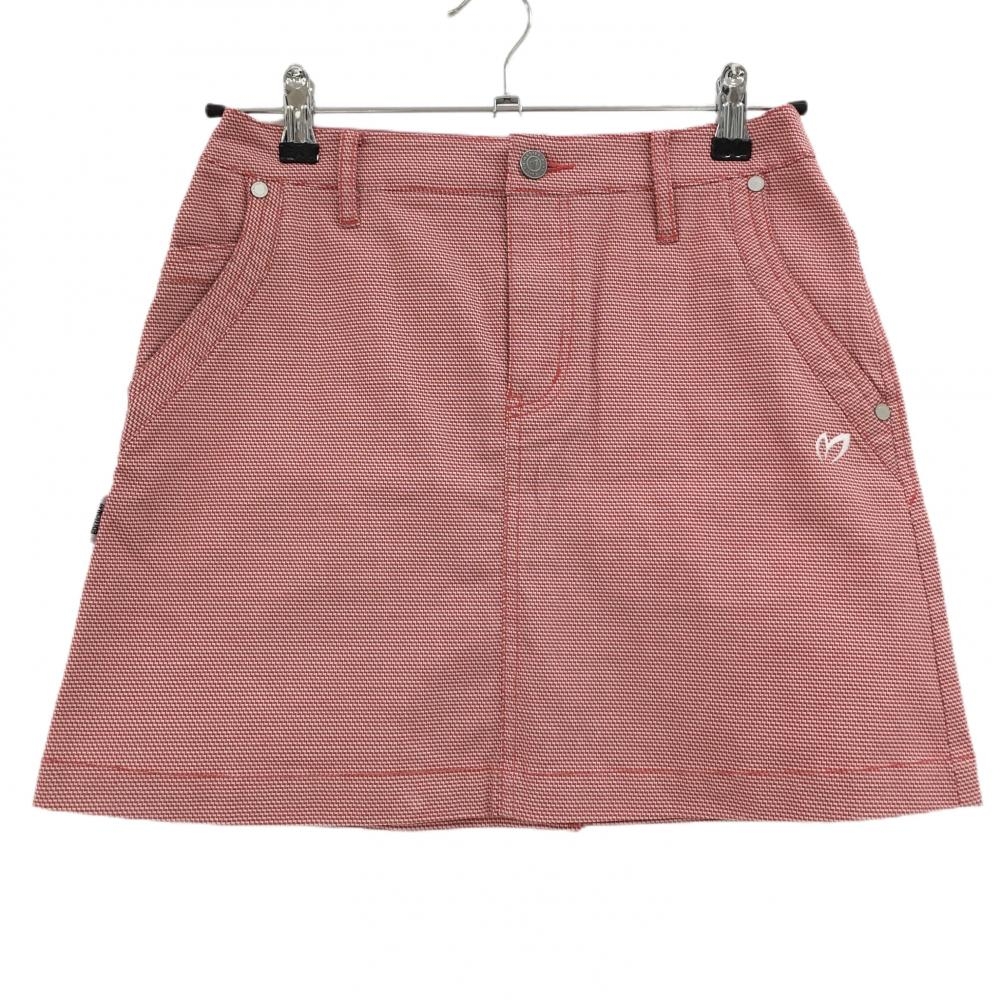 【美品】マスターバニー スカート レッド×白 総柄織生地 ロゴ刺しゅう  レディース 0(S) ゴルフウェア MASTER BUNNY EDITION