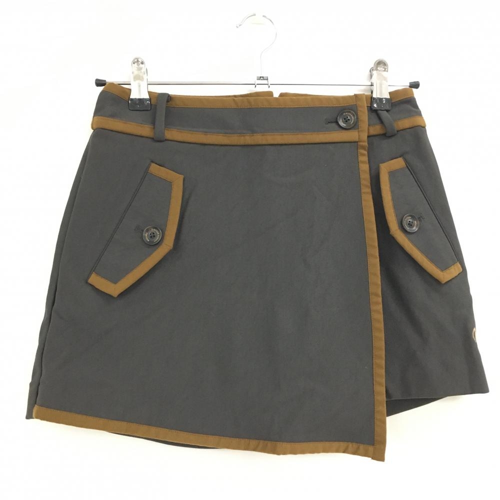 【超美品】マスターバニー キュロットスカート ダークブラウン×ブラウン 裏起毛  レディース 0(S) ゴルフウェア MASTER BUNNY EDITION