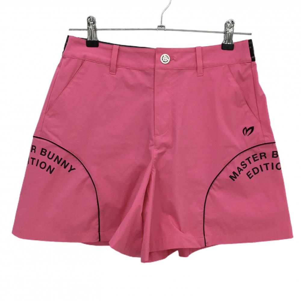 【超美品】マスターバニー キュロットスカート ピンク×黒 ストレッチ レディース 2(L) ゴルフウェア 2024年モデル MASTER BUNNY EDITION