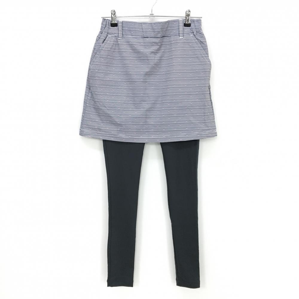 【超美品】マリクレールスポール レギンス付スカート 白×ネイビー レギンスダークグレー  レディース M ゴルフウェア marie claire