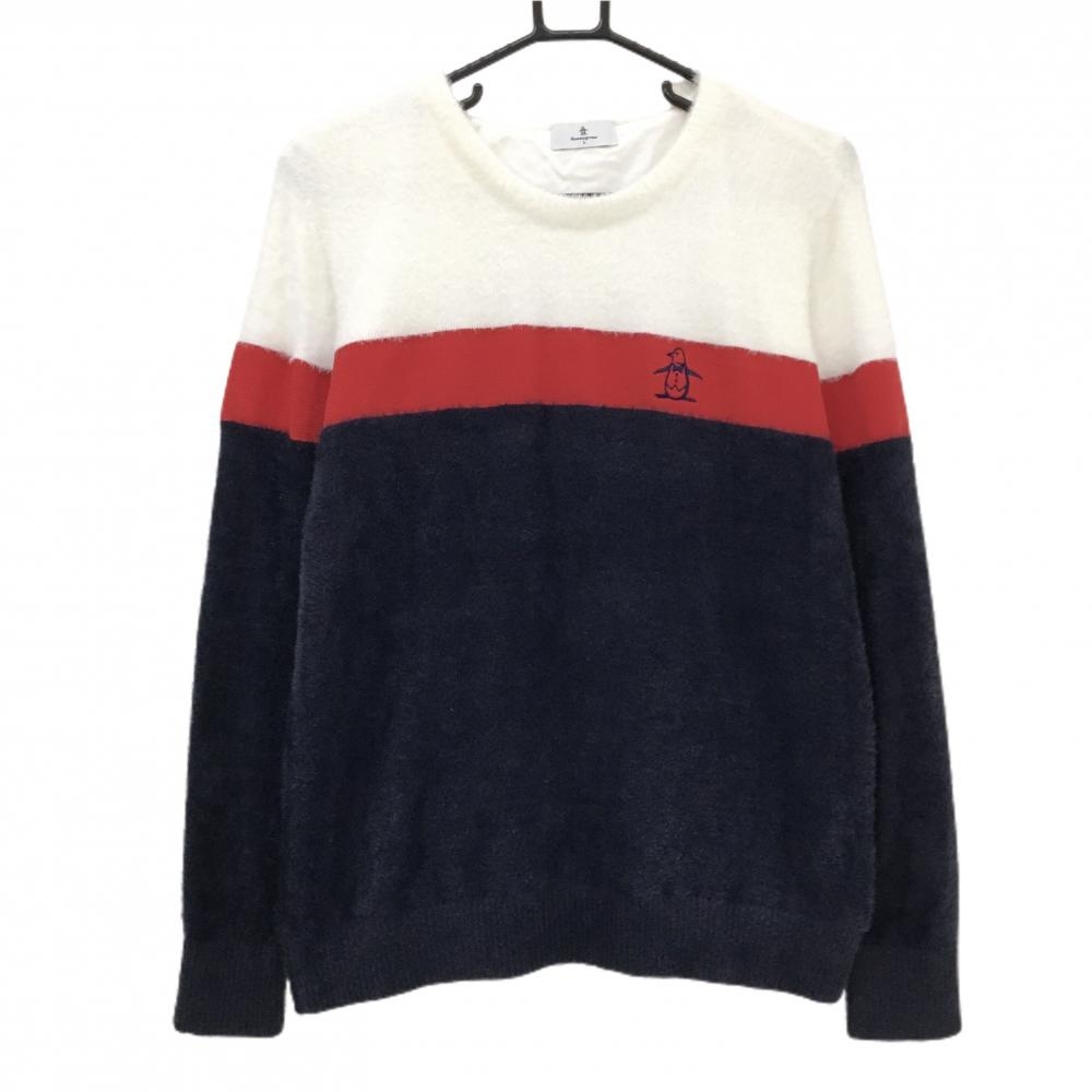 マンシングウェア　ニットセーター　グレー　裏地あり　ウール混　MA表記 マンシングウェア ニットセーター グレー 裏地あり ウール混 MA表記