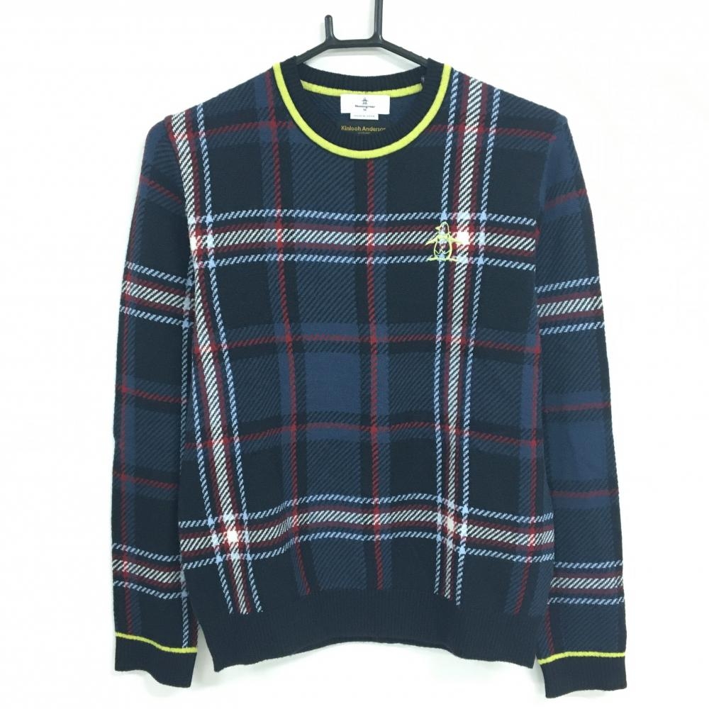 【超美品】マンシングウェア セーター ネイビー×レッド Kinloch Anderson レディース M ゴルフウェア 2023年モデル Munsingwear