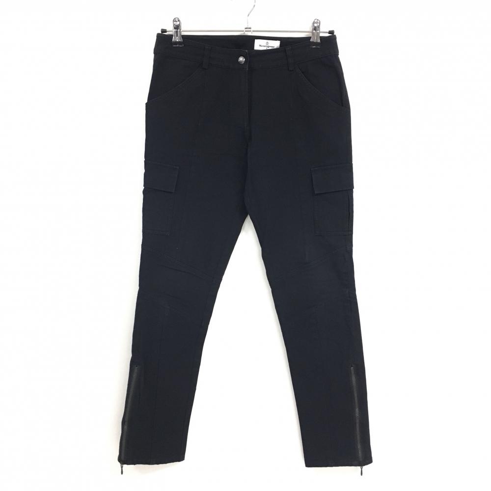 マンシングウェア カーゴパンツ 黒 無地 裾ジップ レディース 9 ゴルフウェア Munsingwear