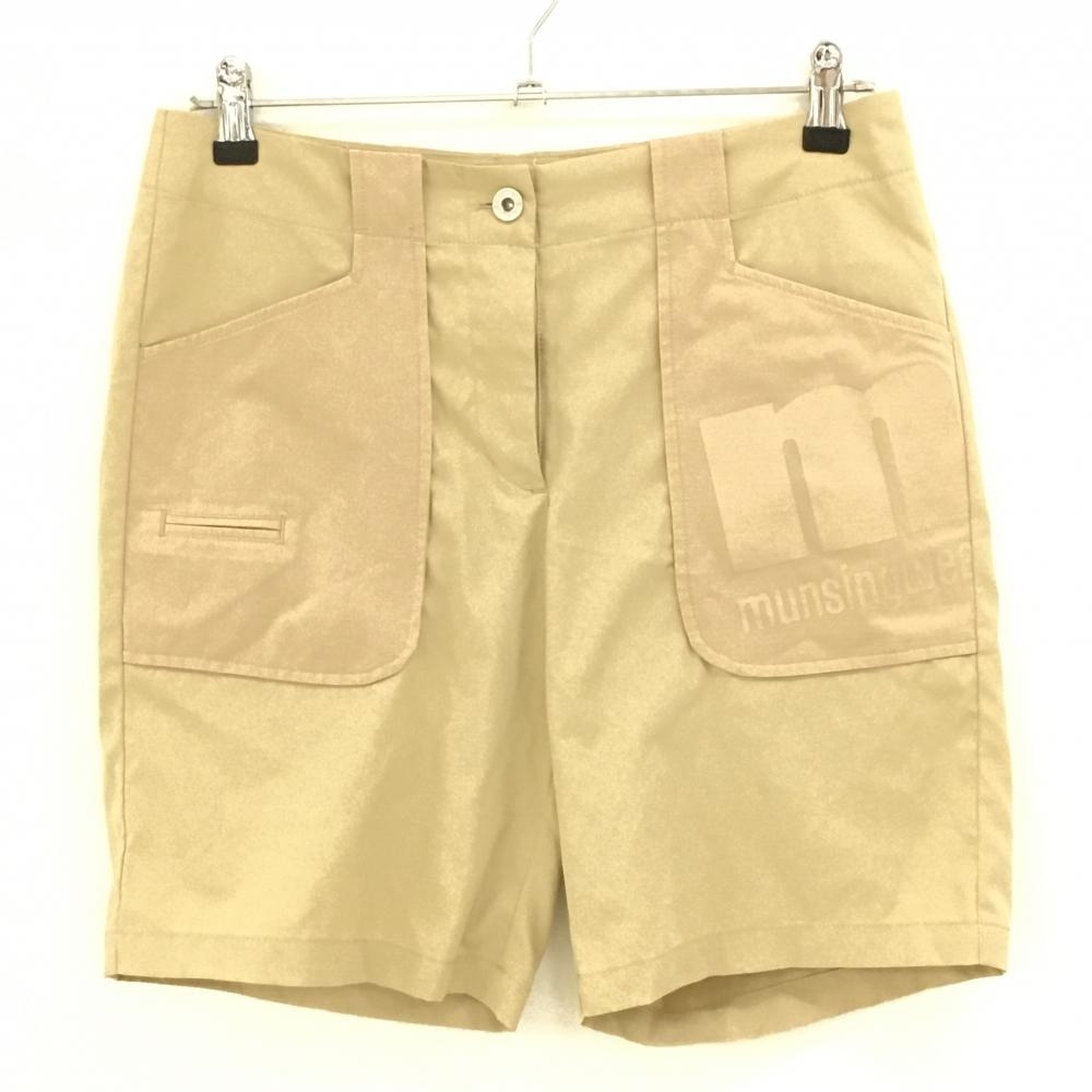 マンシングウェア ハーフパンツ ベージュ ロゴプリント  レディース 13 ゴルフウェア Munsingwear