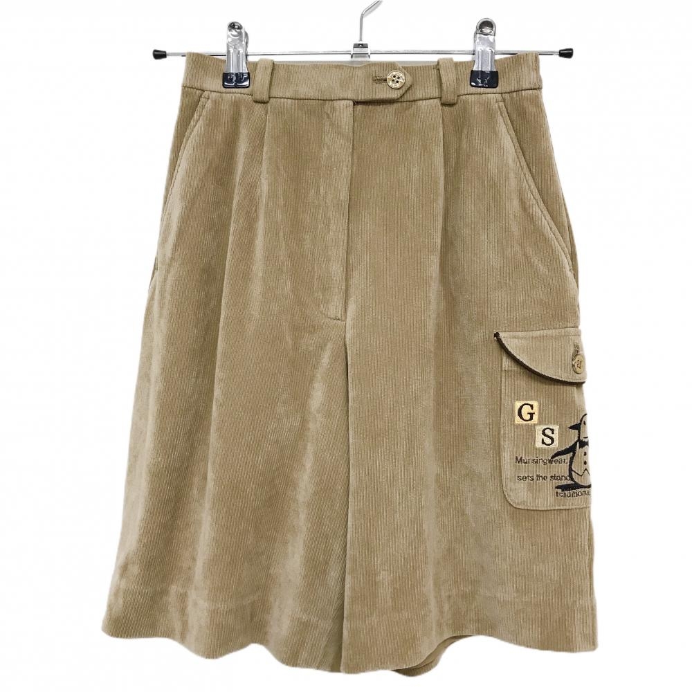 【美品】マンシングウェア キュロットスカート ライトブラウン コーデュロイ  レディース 7 ゴルフウェア Munsingwear
