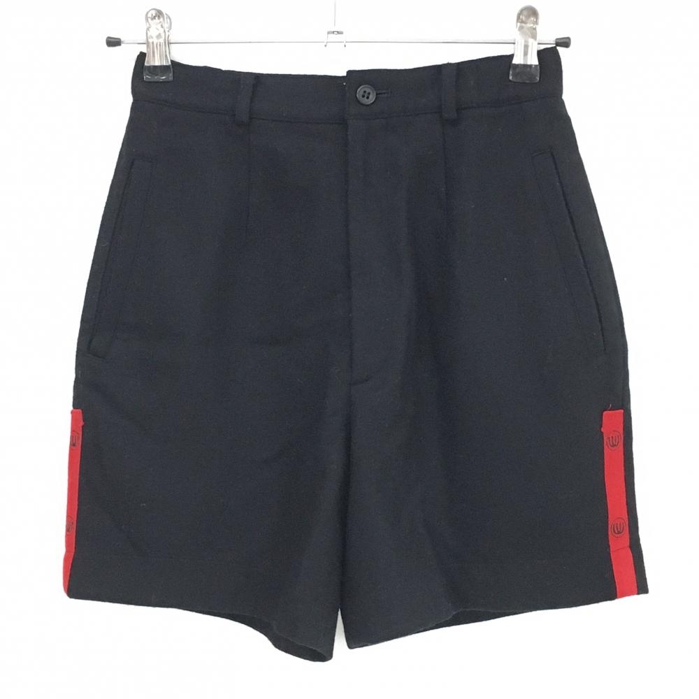【美品】MUスポーツ ショートパンツ 黒 ウール混 裏地付  レディース 40(M) ゴルフウェア M・U SPORTS