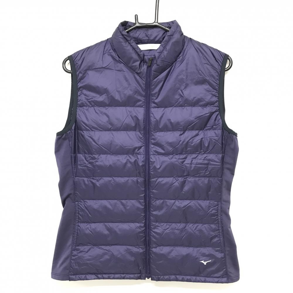 ミズノゴルフ ダウンベスト パープル サイドストレッチ レディース LL ゴルフウェア MIZUNO