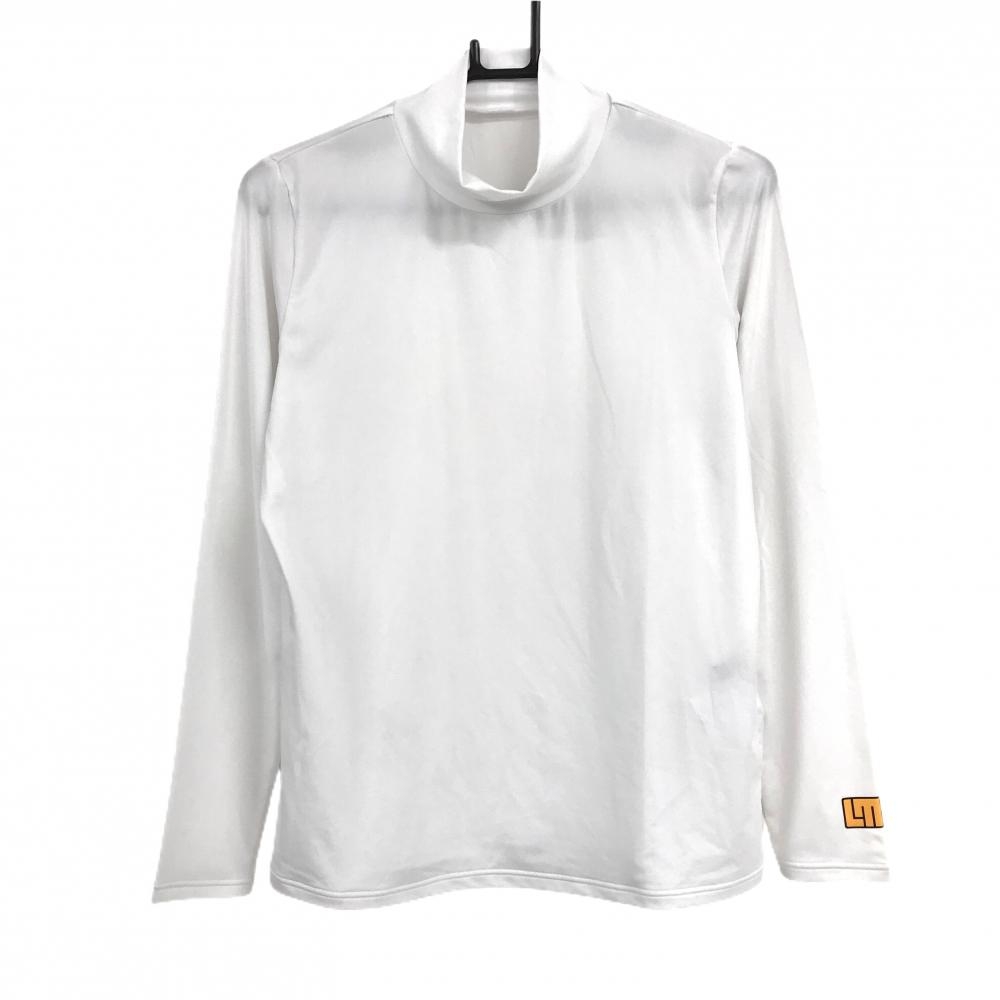 【超美品】ラウドマウス ハイネックインナーシャツ 白 袖ロゴ レディース LL ゴルフウェア LOUDMOUTH