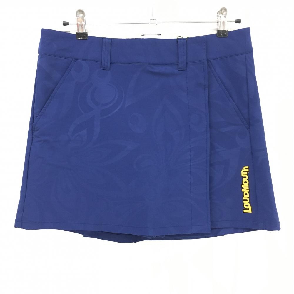 【新品】ラウドマウス スカート ネイビー ジャガデリック地模様 内側パンツ 吸汗速乾 レディース LL ゴルフウェア LOUDMOUTH