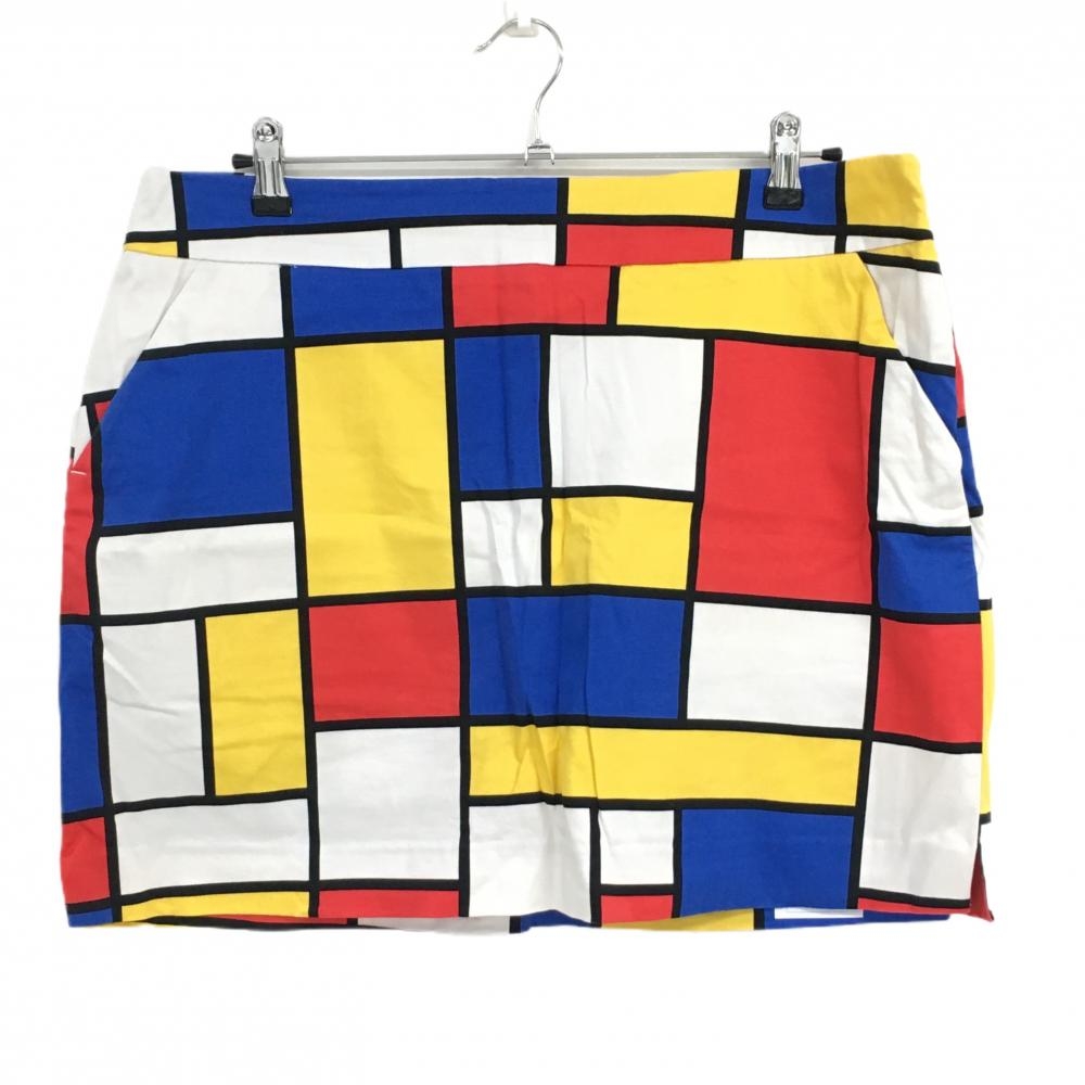 【美品】ラウドマウス スカート 白×レッド ダッチトリート ロゴ刺しゅう  レディース US-14 ゴルフウェア 大きいサイズ LOUDMOUTH