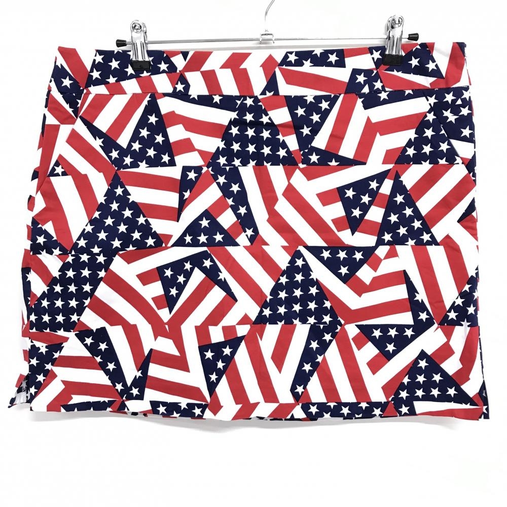 【超美品】ラウドマウス スカート 白×ネイビー 星 スターズ＆ストライプス  レディース US-16 ゴルフウェア 大きいサイズ LOUDMOUTH