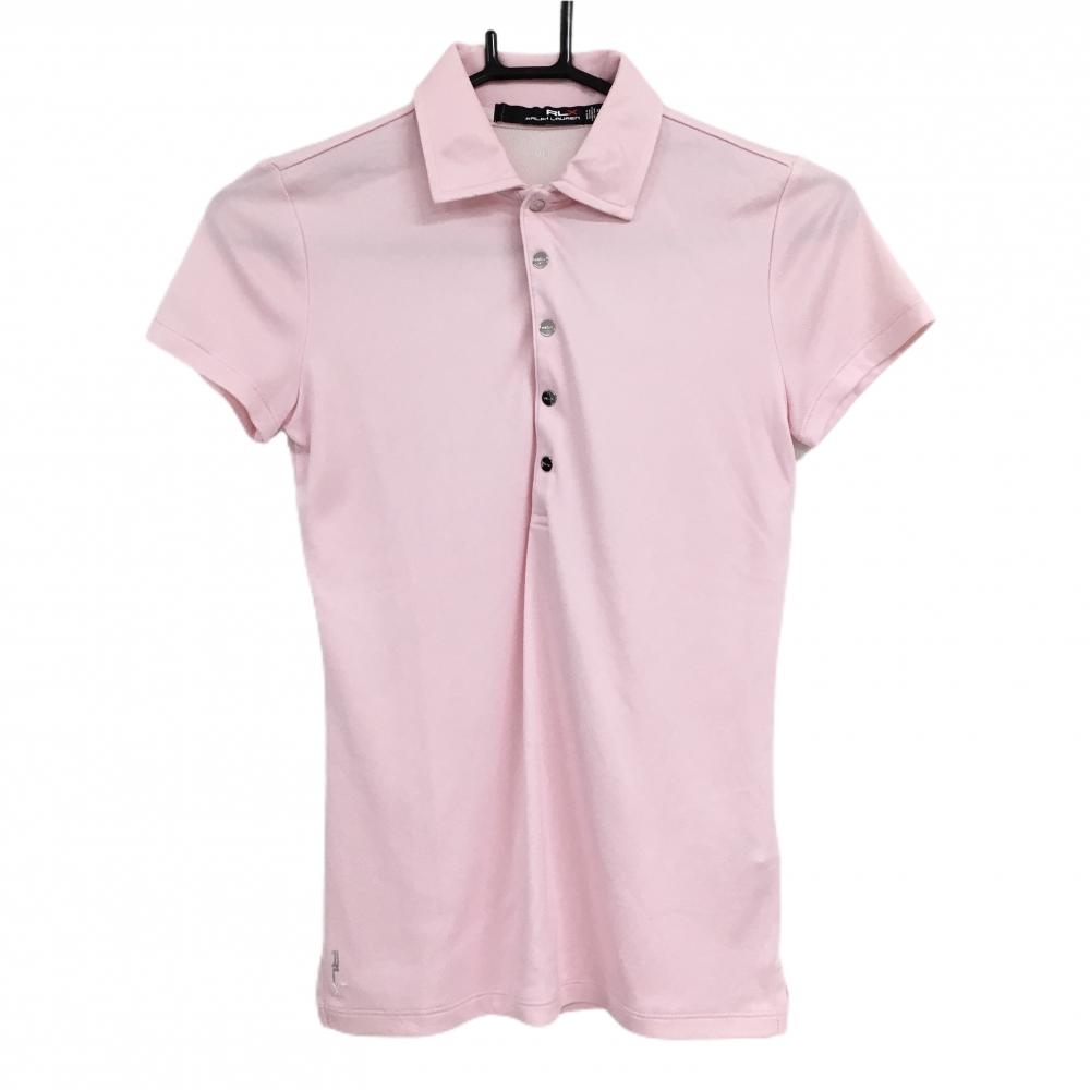 【美品】RLXラルフローレン 半袖ポロシャツ ライトピンク スナップボタン  レディース XXS ゴルフウェア Ralph Lauren