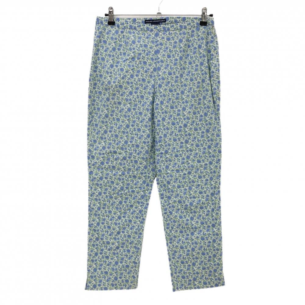 ラルフローレンゴルフ パンツ 白×ライトブルー 花柄 コットン混 レディース 8 ゴルフウェア Ralph Lauren