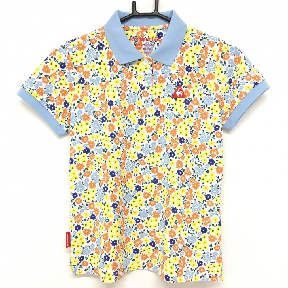 超美品】ルコック 半袖ポロシャツ オレンジ 格子柄 総柄 メンズ S