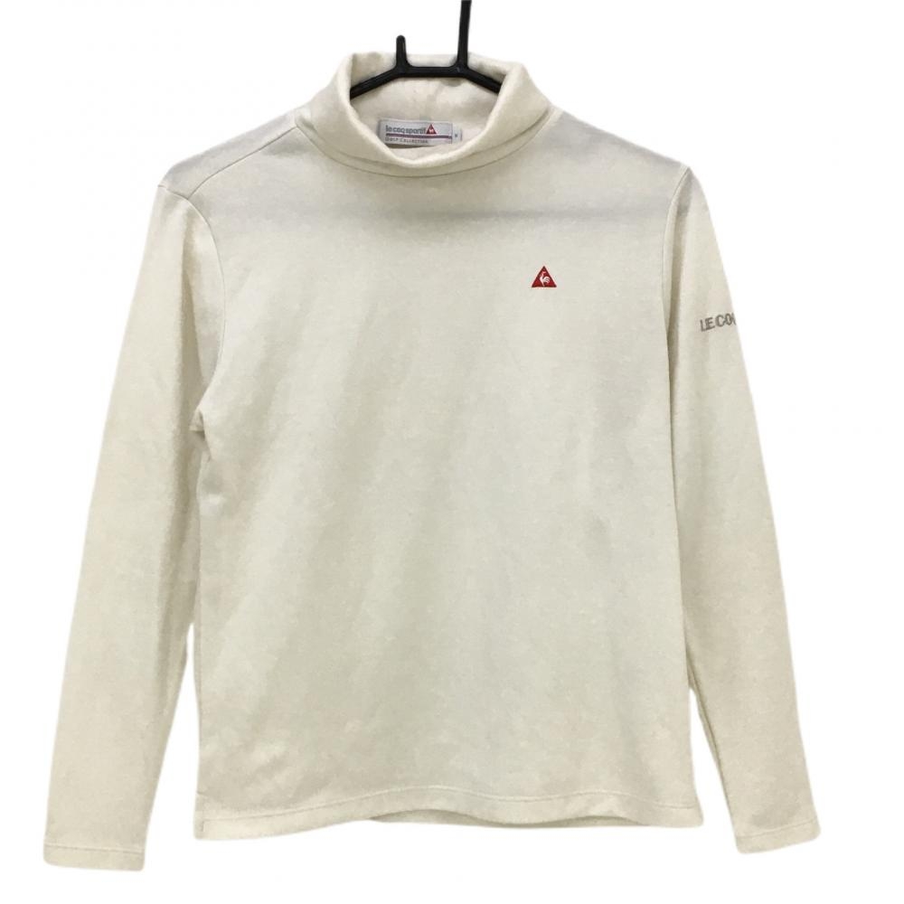 ルコック 長袖ハイネックシャツ 白 ロゴ刺しゅう タートルネック