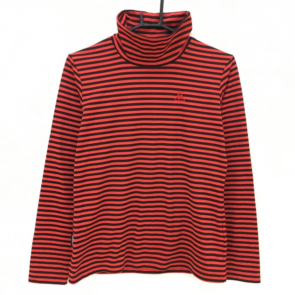 超美品】パーリーゲイツ 長袖ハイネックシャツ レッド 表微起毛