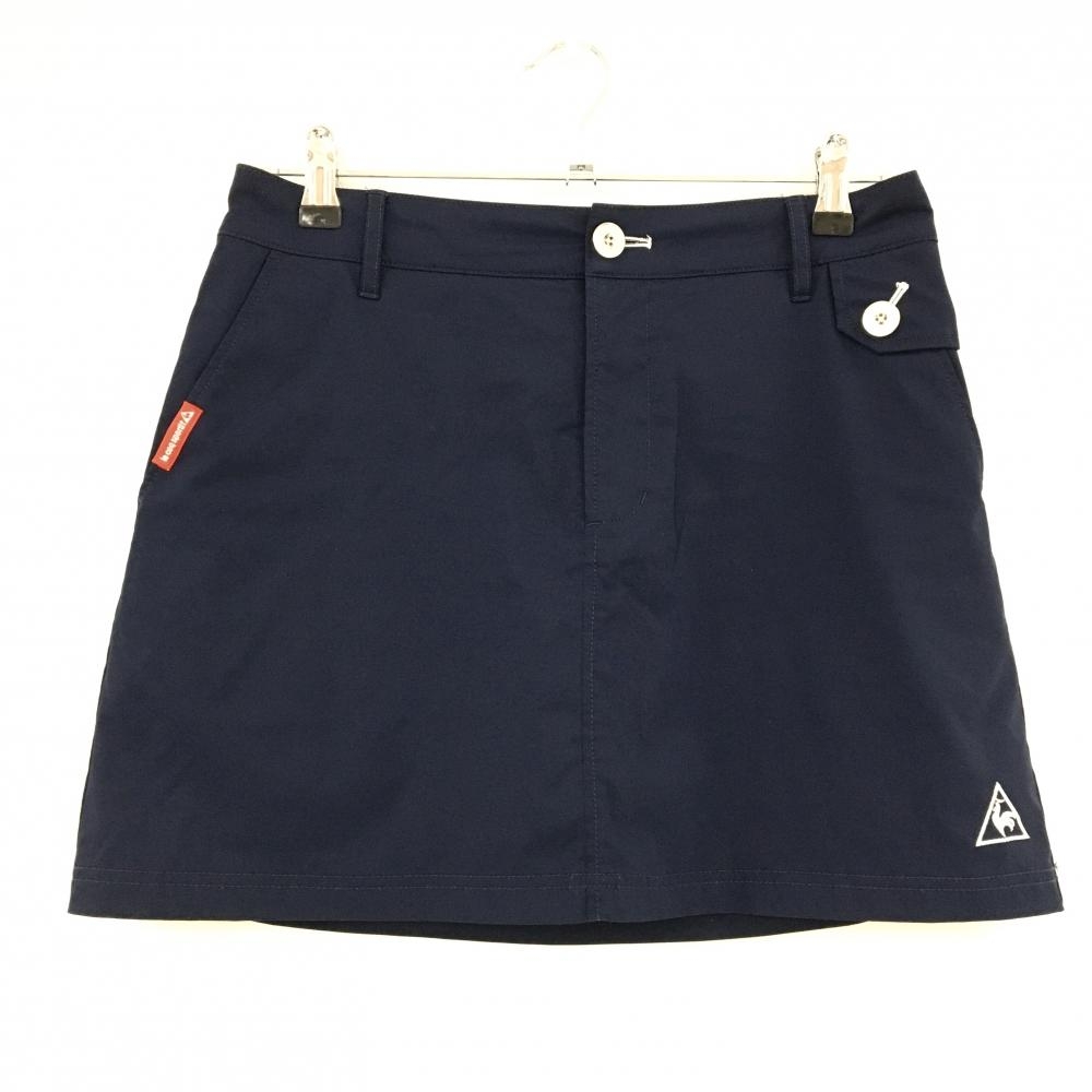 【美品】ルコック スカート ネイビー×イエロー 内側メッシュインナーパンツ レディース 11 ゴルフウェア le coq sportif 画像