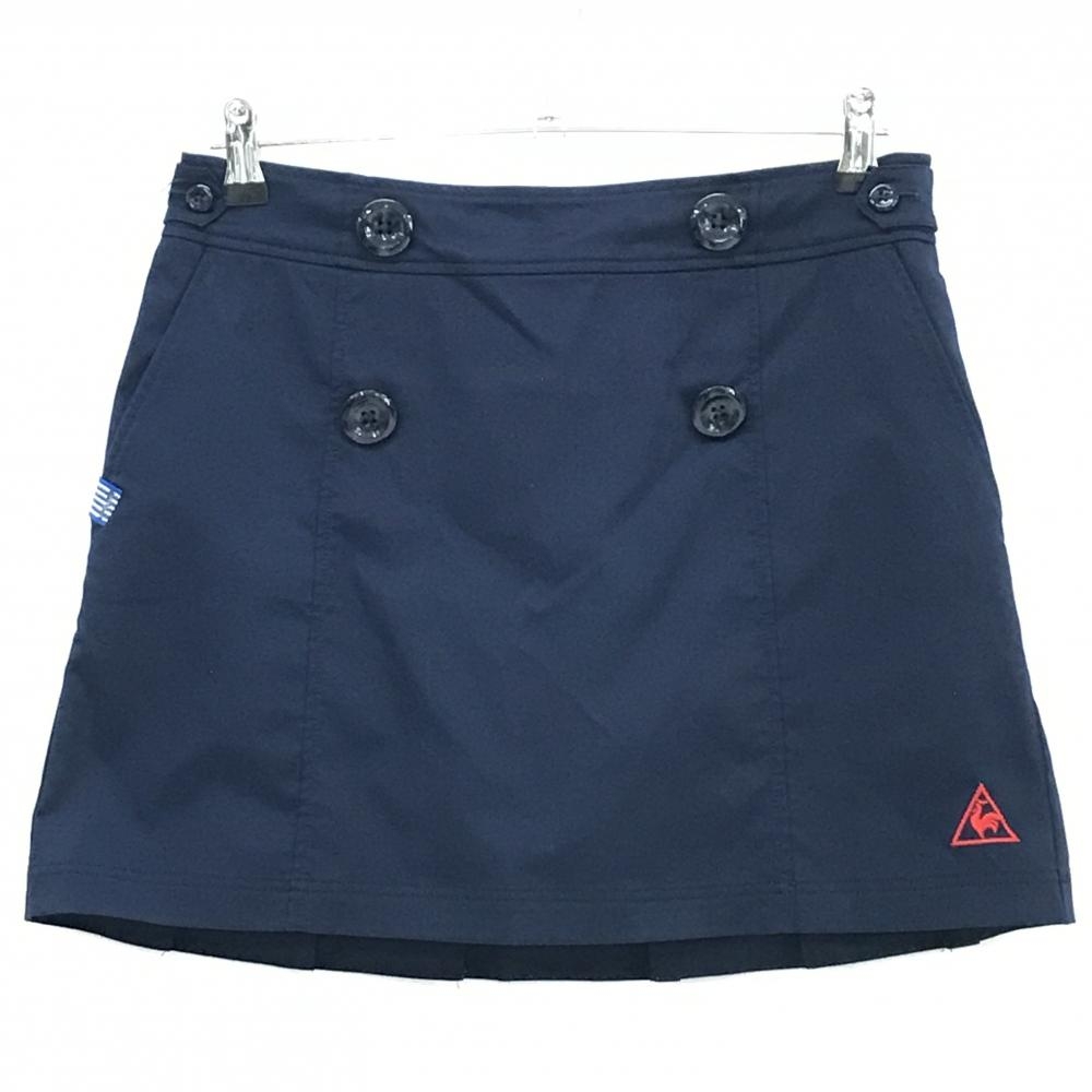 【超美品】ルコックゴルフ スカート ネイビー 後裾プリーツ 内側インナーパンツ  レディース 11 ゴルフウェア le coq sportif
