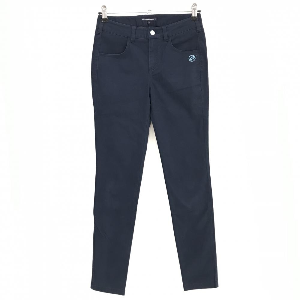 ロサーセン ストレッチパンツ ネイビー ロゴ刺しゅう 色褪せ レディース S ゴルフウェア Rosasen