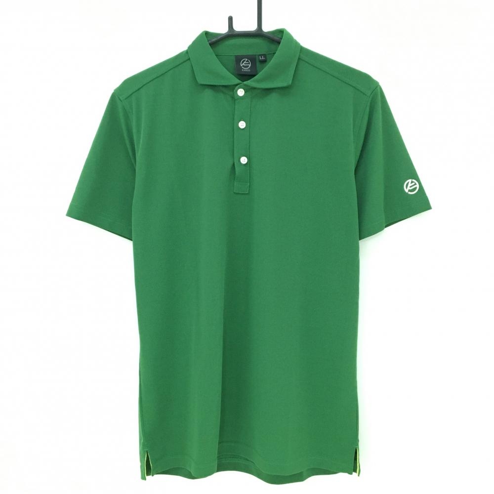 【超美品】キャスコ 半袖ポロシャツ グリーン 袖ロゴ メンズ LL ゴルフウェア Kasco 画像