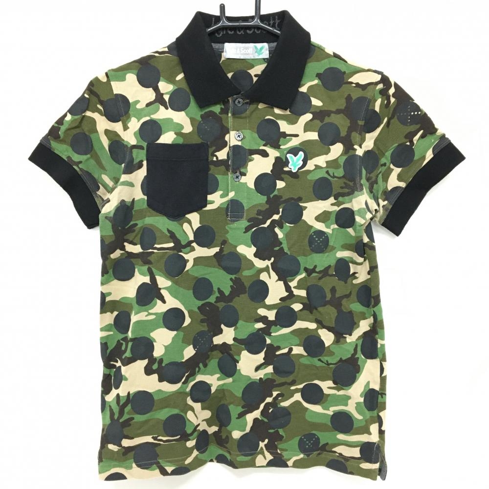 【美品】パーリーゲイツ ゴルフウェア ポロシャツ 半袖 迷彩柄 メンズ 5 L 美品】パーリーゲイツ ゴルフウェア ポロシャツ 半袖 迷彩柄