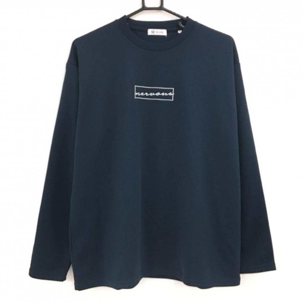 【超美品】タケオキクチ 長袖Ｔシャツ ネイビー 刺しゅう白  メンズ M ゴルフウェア TAKEO KIKUCHI