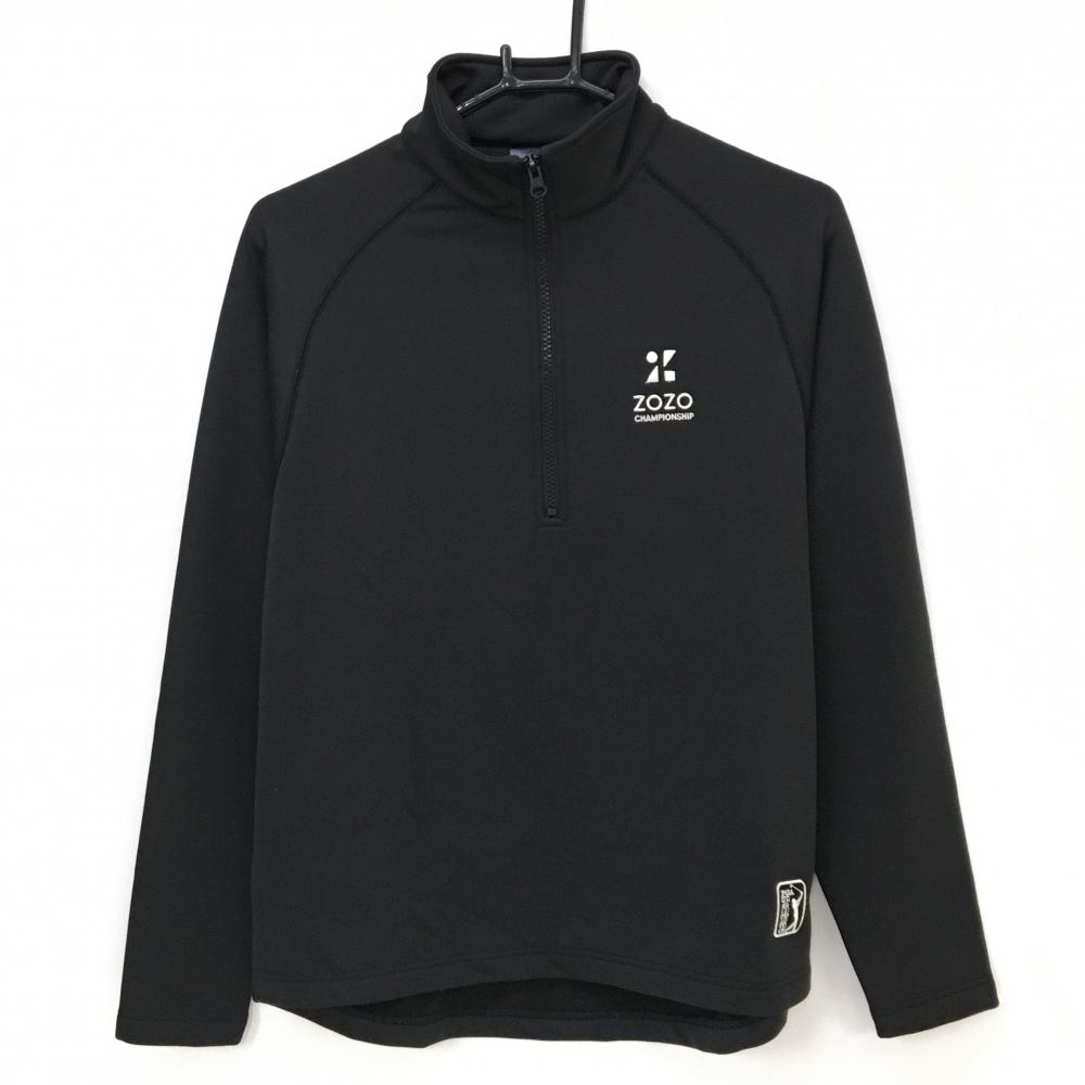 【超美品】ゾゾチャンピオンシップ×PGA TOUR 長袖ハイネックシャツ 黒　裏起毛 ハーフジップ  メンズ S ゴルフウェア ZOZO CHAMPIONSHIP