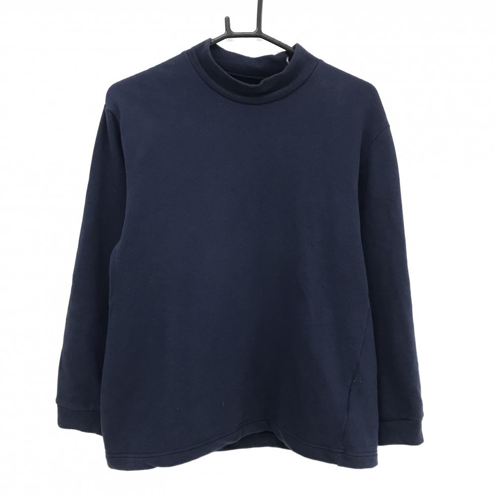 パパス 長袖ハイネックシャツ ネイビー 微起毛素材 無地  メンズ M ゴルフウェア PAPAS