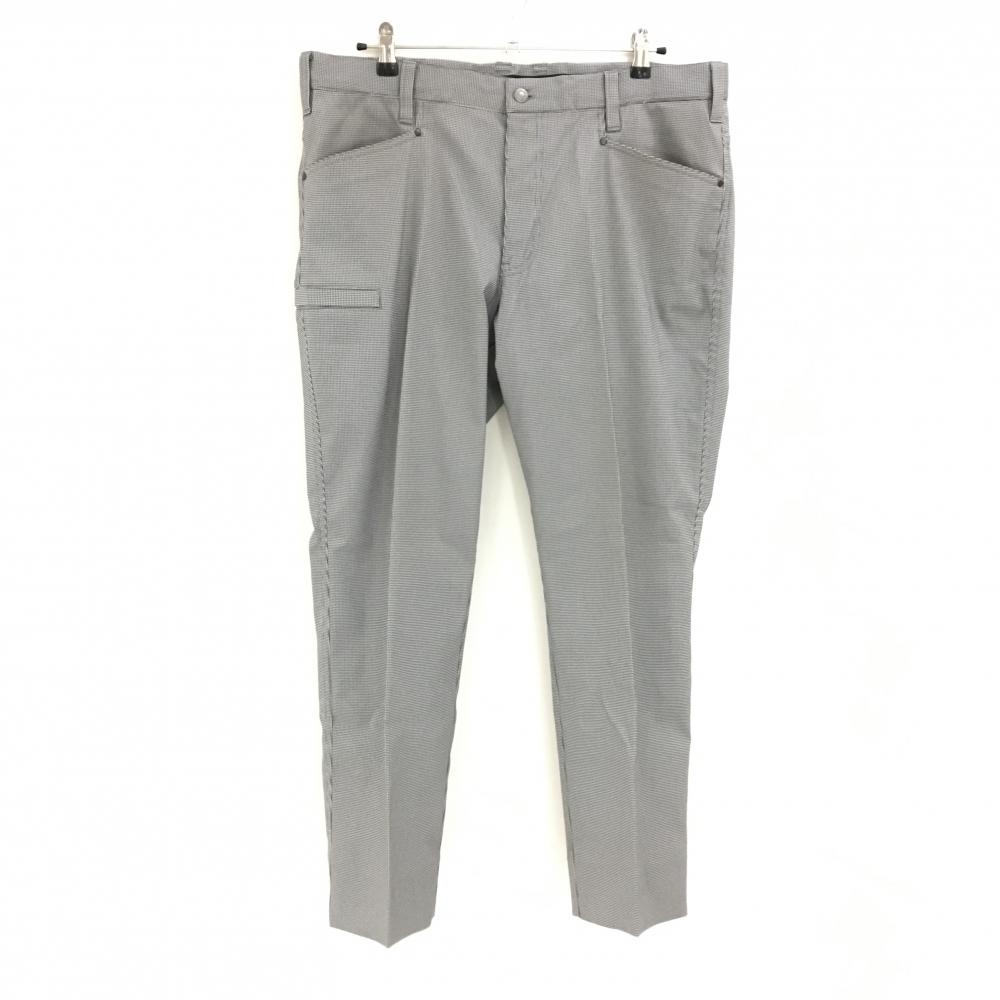 【美品】イグニオ パンツ 黒×白 細目千鳥格子 ストレッチ メンズ 96 ゴルフウェア IGNIO