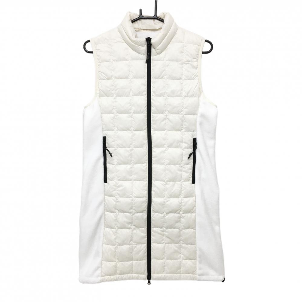 【新品】タイオン ノースリーブダウンワンピース 白 サイド切替 収納袋 レディース XL ゴルフウェア TAION